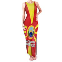 Macedonia Family Matching Tank Maxi Dress and Hawaiian Shirt with National Emblem and Sunburst Flag Design - Wonder Print Shop