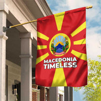Macedonia Garden Flag with National Emblem and Sunburst Flag Design - Wonder Print Shop