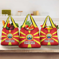 Macedonia Grocery Bag with National Emblem and Sunburst Flag Design - Wonder Print Shop