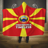 Macedonia Hooded Blanket with National Emblem and Sunburst Flag Design - Wonder Print Shop