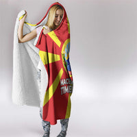 Macedonia Hooded Blanket with National Emblem and Sunburst Flag Design - Wonder Print Shop
