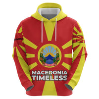 Macedonia Hoodie with National Emblem and Sunburst Flag Design - Wonder Print Shop