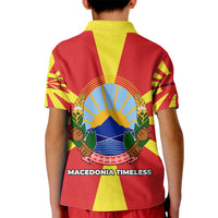 Macedonia Kid Polo Shirt with National Emblem and Sunburst Flag Design - Wonder Print Shop