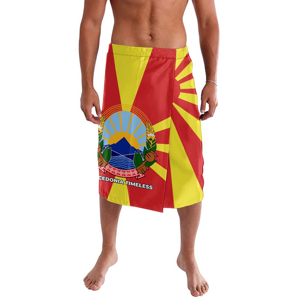Macedonia Lavalava with National Emblem and Sunburst Flag Design - Wonder Print Shop