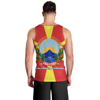 Macedonia Men Tank Top with National Emblem and Sunburst Flag Design - Wonder Print Shop