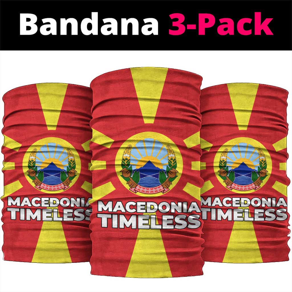 Macedonia Neck Gaiter with National Emblem and Sunburst Flag Design TS04