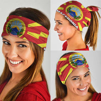 Macedonia Neck Gaiter with National Emblem and Sunburst Flag Design TS04