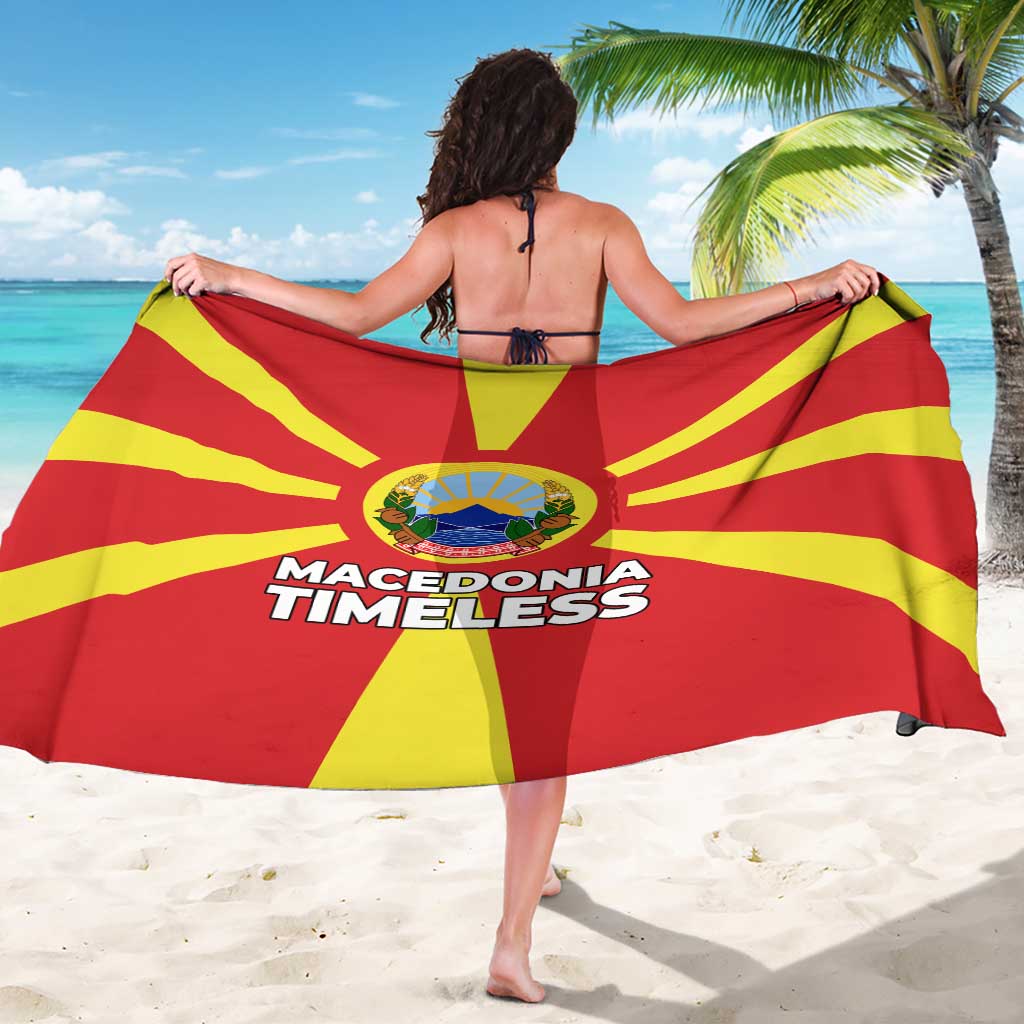 Macedonia Sarong with National Emblem and Sunburst Flag Design - Wonder Print Shop