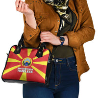 Macedonia Shoulder Handbag with National Emblem and Sunburst Flag Design - Wonder Print Shop