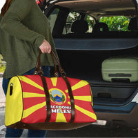 Macedonia Travel Bag with National Emblem and Sunburst Flag Design - Wonder Print Shop