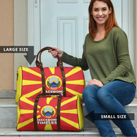 Macedonia Travel Bag with National Emblem and Sunburst Flag Design - Wonder Print Shop