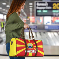 Macedonia Travel Bag with National Emblem and Sunburst Flag Design - Wonder Print Shop