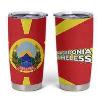 Macedonia Tumbler Cup with National Emblem and Sunburst Flag Design - Wonder Print Shop