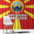 Macedonia Window Curtain with National Emblem and Sunburst Flag Design - Wonder Print Shop
