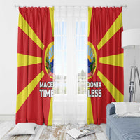 Macedonia Window Curtain with National Emblem and Sunburst Flag Design - Wonder Print Shop