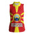 Macedonia Women Sleeveless Polo Shirt with National Emblem and Sunburst Flag Design - Wonder Print Shop