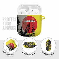 Macedonia AirPods Case with Howling Wolf and Sunset Forest Design - Wonder Print Shop