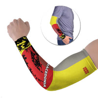 Macedonia Arm Sleeves with Howling Wolf and Sunset Forest Design - Wonder Print Shop