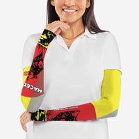 Macedonia Arm Sleeves with Howling Wolf and Sunset Forest Design - Wonder Print Shop