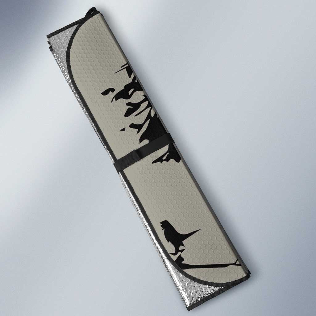 Macedonia Auto Sun Shade with Howling Wolf and Sunset Forest Design - Wonder Print Shop