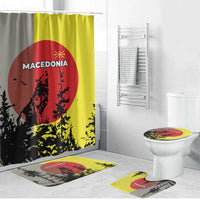 Macedonia Bathroom Set with Howling Wolf and Sunset Forest Design - Wonder Print Shop
