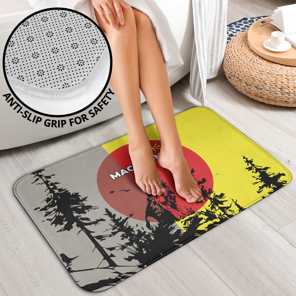 Macedonia Bathroom Set with Howling Wolf and Sunset Forest Design - Wonder Print Shop