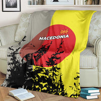 Macedonia Blanket with Howling Wolf and Sunset Forest Design - Wonder Print Shop