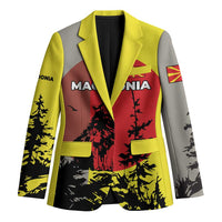 Macedonia Blazer with Howling Wolf and Sunset Forest Design - Wonder Print Shop