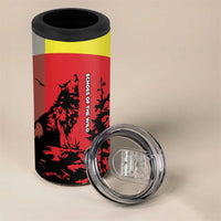 Macedonia 4 in 1 Can Cooler Tumbler with Howling Wolf and Sunset Forest Design - Wonder Print Shop