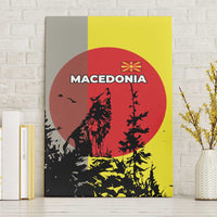 Macedonia Canvas Wall Art with Howling Wolf and Sunset Forest Design - Wonder Print Shop