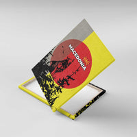 Macedonia Canvas Wall Art with Howling Wolf and Sunset Forest Design - Wonder Print Shop