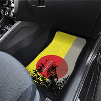 Macedonia Car Mats with Howling Wolf and Sunset Forest Design - Wonder Print Shop