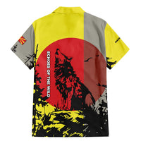 Macedonia Family Matching Mermaid Dress and Hawaiian Shirt with Howling Wolf and Sunset Forest Design - Wonder Print Shop