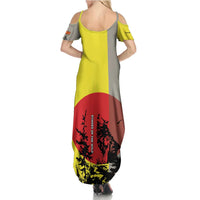 Macedonia Family Matching Summer Maxi Dress and Hawaiian Shirt with Howling Wolf and Sunset Forest Design - Wonder Print Shop