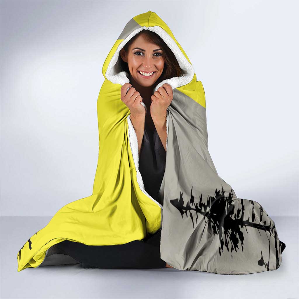 Macedonia Hooded Blanket with Howling Wolf and Sunset Forest Design - Wonder Print Shop