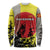 Macedonia Long Sleeve Shirt with Howling Wolf and Sunset Forest Design - Wonder Print Shop