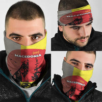 Macedonia Neck Gaiter with Howling Wolf and Sunset Forest Design TS04