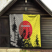 Macedonia Quilt with Howling Wolf and Sunset Forest Design - Wonder Print Shop