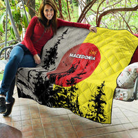 Macedonia Quilt with Howling Wolf and Sunset Forest Design - Wonder Print Shop