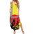Macedonia Summer Maxi Dress with Howling Wolf and Sunset Forest Design - Wonder Print Shop