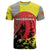 Macedonia T Shirt with Howling Wolf and Sunset Forest Design - Wonder Print Shop