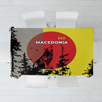 Macedonia Tablecloth with Howling Wolf and Sunset Forest Design - Wonder Print Shop