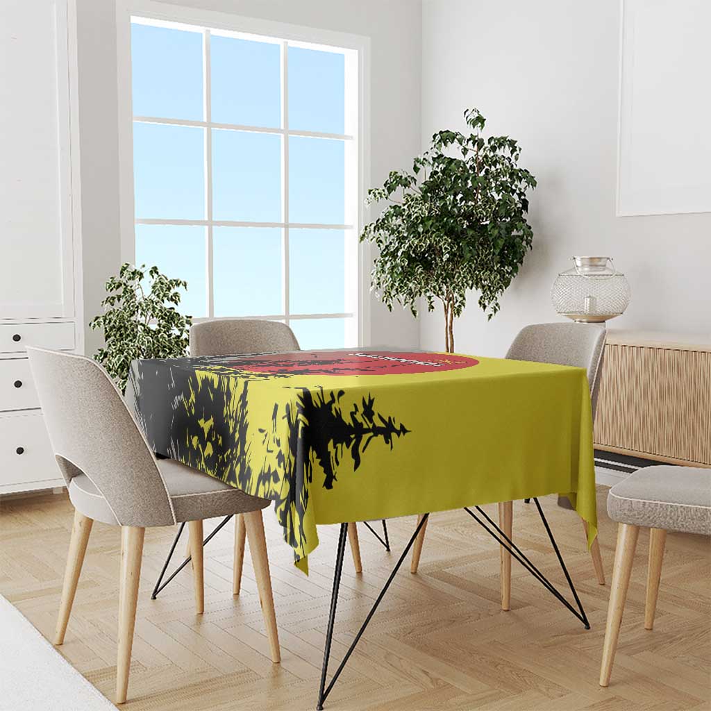 Macedonia Tablecloth with Howling Wolf and Sunset Forest Design - Wonder Print Shop