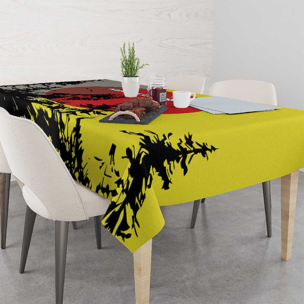 Macedonia Tablecloth with Howling Wolf and Sunset Forest Design - Wonder Print Shop