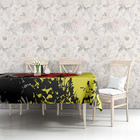 Macedonia Tablecloth with Howling Wolf and Sunset Forest Design - Wonder Print Shop