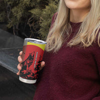 Macedonia Tumbler Cup with Howling Wolf and Sunset Forest Design - Wonder Print Shop