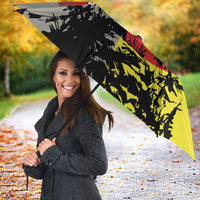 Macedonia Umbrella with Howling Wolf and Sunset Forest Design - Wonder Print Shop