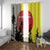 Macedonia Window Curtain with Howling Wolf and Sunset Forest Design - Wonder Print Shop