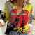 Macedonia Women Casual Shirt with Howling Wolf and Sunset Forest Design - Wonder Print Shop