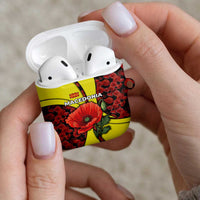 Macedonia AirPods Case with Red Poppy Flower and Curved Panel Design - Wonder Print Shop
